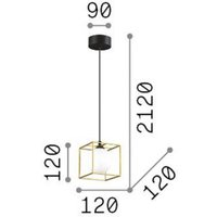 Ideallux Ideal Lux Suspension Lingotto, à 1 lampe, noir, verre opalin