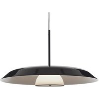 Oluce LED-Hängelampe Iride, Ø 85 cm, schwarz, Metall, Glas