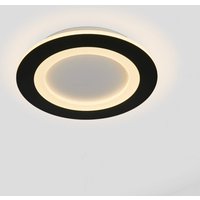 Searchlight Ringo LED ceiling lamp, Ø 25 cm, black and white iron and acrylic, CCT