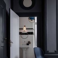 GUBI Multi-Lite pendant light, Ø 36 cm, brass/blue