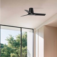 FARO BARCELONA Ventilateur de plafond Hey S, noir, moteur DC, silencieux, Ø 90 cm