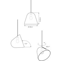 Nyta Tilt pendant light, red 3m cable, white