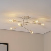 HELAM Cambridge taklampa, 6 lampor, sandfärgad, metall