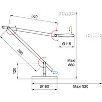 Aluminor Svart LED-skrivbordslampa Cosmos