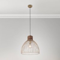 JUST LIGHT. GmbH Suspension Alami bois de manguier laiton mat à 3 lampes.