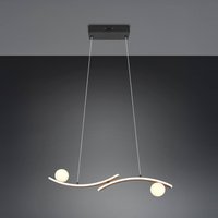 Trio Lighting Napoli LED pendant light, matt black, length 82 cm, metal
