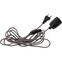 STAR TRADING E27-uttag Glaze med kabel, grå