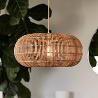 PR Home pendant light Zuri made of rattan, Ø 51 cm