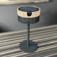 Les Jardins Lampe de table solaire à LED Bateak, noir / gris teck, 2.700 K