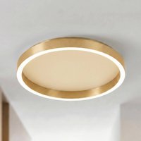 Lucande Rotundo LED ceiling light, Ø 40 cm, brass, dimmable