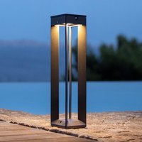 Les Jardins Borne LED solar light with sensor, 45 cm, grey