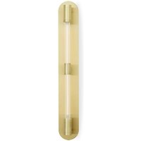 DESIGN BY US Vägglampa Liberty Double, guldfärgad, 2 lampor, höjd 83 cm