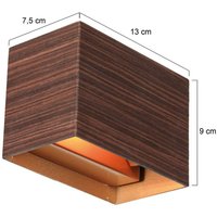 Steinhauer LED-vägglampa Muro 3365, träimitation, kantig, G9, 2 700 K