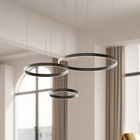Milagro Lighting LED pendant light Gravity, 3-bulb, metal, black, 4,000 K