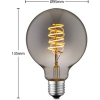 Lucande LED-lampa E27 G95 4W rök 1.800K dimbar