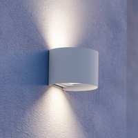 EGLO LED-utomhusvägglampa Calpino 3, vit, bredd 14 cm, 2 lampor.