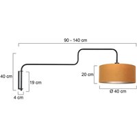 Steinhauer Vägglampa Bloeba, svart/guld, utskjutande längd 140 cm, velour