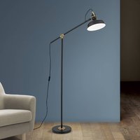 ORION Schiller floor lamp, black, metal, 153 cm, adjustable