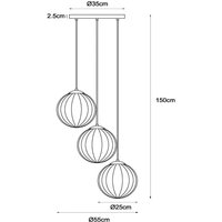 Lucide Monsaraz pendellampa, Ø 35 cm, bärnsten/grön, glas, E27