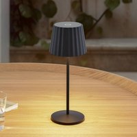 Lindby Esali LED rechargeable table lamp, black, metal, IP65