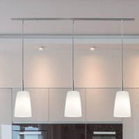 Casablanca Mesa hanging light, white, glass, 3-bulb, 100 cm, E27