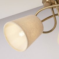 Searchlight Taklampa Waris, mässing/kräm, textil/metall, 3 lampor