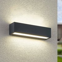 Arcchio LED wall light Lengo, 25 cm, 2-bulb, anthracite, CCT