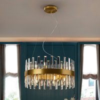 Schuller Valencia Grace pendant light, iron, glass, round, Ø 55 cm, 14-light.