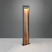 Trio Lighting LED-väglampa SALMON, träoptik, höjd 100 cm metall, IP44
