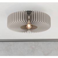 EGLO Plafonnier Palombaia, blanc, Ø 50 cm, acier/bois, E27