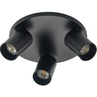 Arcchio Strahler Brinja, schwarz, rund, Ø 6 cm, 3-flg., GU10