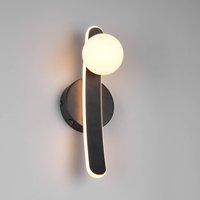 Trio Lighting LED-vägglampa Napoli, matt svart, höjd 34 cm, metall CCT