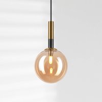 Lamkur Natalia pendant light, 1-bulb, glass, gold
