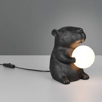 Reality Leuchten Bordslampa Capi, svart, höjd 25 cm, konstharts, G9