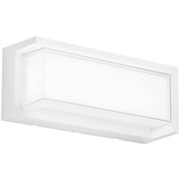 INTEC BLOCK LED outdoor wall lamp, white, width 32 cm, plastic, CCT