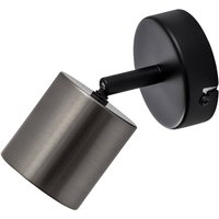 Luminex Demia wall spotlight, black/nickel-coloured, 10 cm wide, GU10