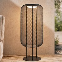 Lucande Korvyn LED floor lamp, black, height 80 cm, IP44