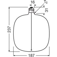 OSRAM LED Vintage Big Oval E27 4,8W 818 Filament brun dimbar