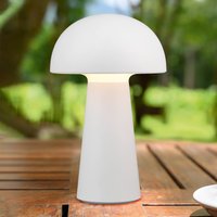 Reality Leuchten LED table lamp Lennon IP44, battery, dimmer, white