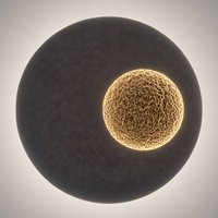 Holländer LED-vägglampa Luina, Ø 80 cm, guld inuti