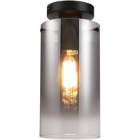 Freelight Ventotto ceiling lamp, black/smoke, Ø 15 cm, glass