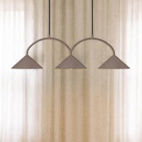 Globen Lighting CURVE hanging light, length 95 cm, brown, 3-bulb.