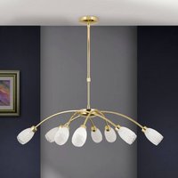 ORION CARLA hanging light, brass-coloured, Ø 84 cm, metal/glass, 8-bulb.