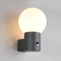 Trio Lighting Mures outdoor wall lamp, anthracite, height 28 cm, metal, sensor