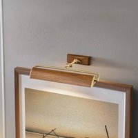 Elstead Winchfield vägglampa, bredd 45 cm, träfärgad/mässing