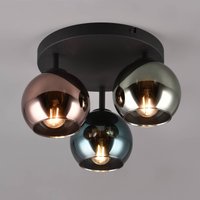 Reality Leuchten Taklampa Sheldon med tre glaskärmar