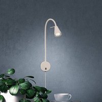 Briloner LED-vägglampa Tusa, beige, metall, 45 cm, flexibel arm, GU10