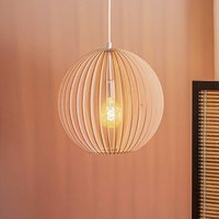 Argon Hänglampa Paz av trälameller Ø 42 cm, krom