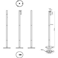 Lucide Antrim LED rechargeable floor lamp, black, 1-bulb, IP54, dimmable