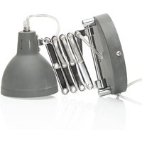 Reality Leuchten Scissor vägglampa, betongfärgad, kontakt, dragspel